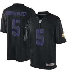 Men's Nike Minnesota Vikings #5 Teddy Bridgewater Limited Black Impact NFL Jersey