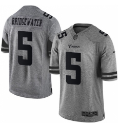 Men's Nike Minnesota Vikings #5 Teddy Bridgewater Limited Gray Gridiron NFL Jersey