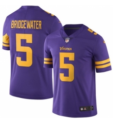 Men's Nike Minnesota Vikings #5 Teddy Bridgewater Limited Purple Rush Vapor Untouchable NFL Jersey