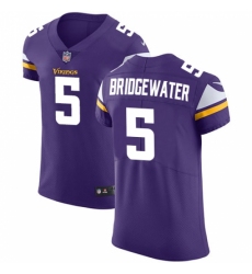 Men's Nike Minnesota Vikings #5 Teddy Bridgewater Purple Team Color Vapor Untouchable Elite Player NFL Jersey