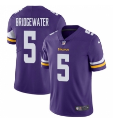 Men's Nike Minnesota Vikings #5 Teddy Bridgewater Purple Team Color Vapor Untouchable Limited Player NFL Jersey