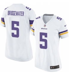 Women's Nike Minnesota Vikings #5 Teddy Bridgewater Game White NFL Jersey
