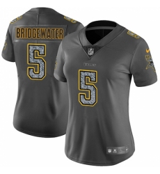 Women's Nike Minnesota Vikings #5 Teddy Bridgewater Gray Static Vapor Untouchable Limited NFL Jersey