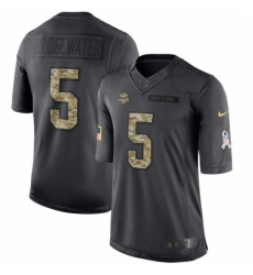 Youth Nike Minnesota Vikings #5 Teddy Bridgewater Limited Black 2016 Salute to Service NFL Jersey