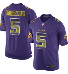 Youth Nike Minnesota Vikings #5 Teddy Bridgewater Limited Purple Strobe NFL Jersey