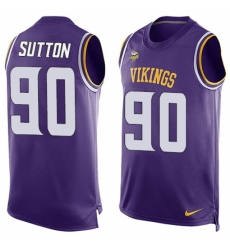 Men's Nike Minnesota Vikings #90 Will Sutton Limited Purple Player Name & Number Tank Top NFL Jersey