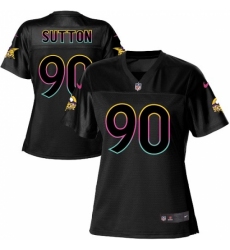 Women's Nike Minnesota Vikings #90 Will Sutton Game Black Fashion NFL Jersey