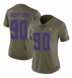 Women's Nike Minnesota Vikings #90 Will Sutton Limited Olive 2017 Salute to Service NFL Jersey