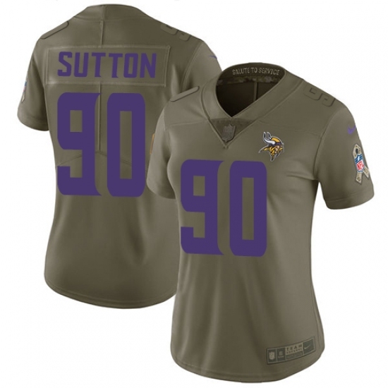 Women's Nike Minnesota Vikings #90 Will Sutton Limited Olive 2017 Salute to Service NFL Jersey Women's Nike Minnesota Vikings #90 Will Sutton Limited Olive 2017 Salute to Service NFL Jersey