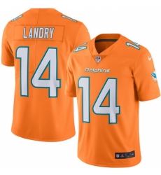 Men's Nike Miami Dolphins #14 Jarvis Landry Elite Orange Rush Vapor Untouchable NFL Jersey