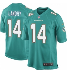 Men's Nike Miami Dolphins #14 Jarvis Landry Game Aqua Green Team Color NFL Jersey