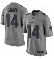 Men's Nike Miami Dolphins #14 Jarvis Landry Limited Gray Gridiron NFL Jersey
