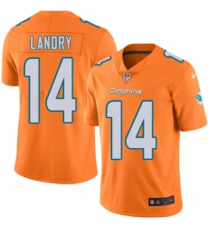 Men's Nike Miami Dolphins #14 Jarvis Landry Limited Orange Rush Vapor Untouchable NFL Jersey