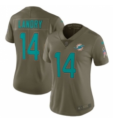 Women's Nike Miami Dolphins #14 Jarvis Landry Limited Olive 2017 Salute to Service NFL Jersey