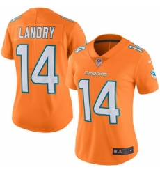 Women's Nike Miami Dolphins #14 Jarvis Landry Limited Orange Rush Vapor Untouchable NFL Jersey