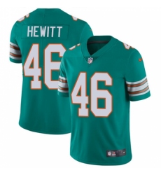 Men's Nike Miami Dolphins #46 Neville Hewitt Aqua Green Alternate Vapor Untouchable Limited Player NFL Jersey