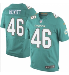 Men's Nike Miami Dolphins #46 Neville Hewitt Elite Aqua Green Team Color NFL Jersey