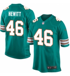 Men's Nike Miami Dolphins #46 Neville Hewitt Game Aqua Green Alternate NFL Jersey