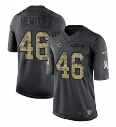Men's Nike Miami Dolphins #46 Neville Hewitt Limited Black 2016 Salute to Service NFL Jersey