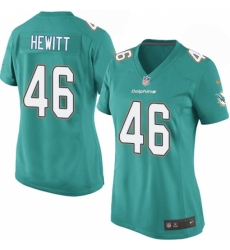 Women's Nike Miami Dolphins #46 Neville Hewitt Game Aqua Green Team Color NFL Jersey