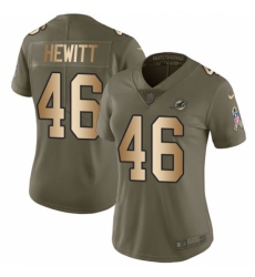 Women's Nike Miami Dolphins #46 Neville Hewitt Limited Olive/Gold 2017 Salute to Service NFL Jersey