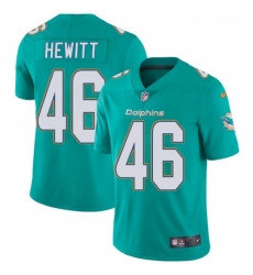 Youth Nike Miami Dolphins #46 Neville Hewitt Aqua Green Team Color Vapor Untouchable Limited Player NFL Jersey