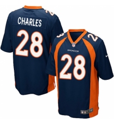 Men's Nike Denver Broncos #28 Jamaal Charles Game Navy Blue Alternate NFL Jersey