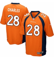 Men's Nike Denver Broncos #28 Jamaal Charles Game Orange Team Color NFL Jersey