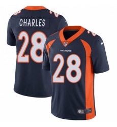 Men's Nike Denver Broncos #28 Jamaal Charles Navy Blue Alternate Vapor Untouchable Limited Player NFL Jersey