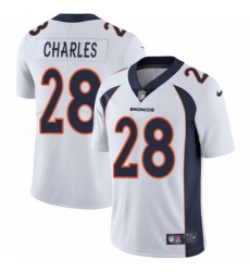 Men's Nike Denver Broncos #28 Jamaal Charles White Vapor Untouchable Limited Player NFL Jersey
