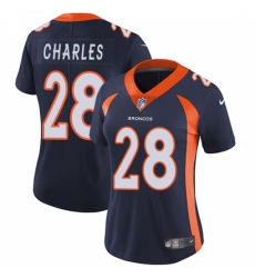 Women's Nike Denver Broncos #28 Jamaal Charles Navy Blue Alternate Vapor Untouchable Limited Player NFL Jersey