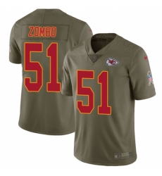 Men's Nike Kansas City Chiefs #51 Frank Zombo Limited Olive 2017 Salute to Service NFL Jersey