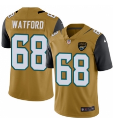 Men's Nike Jacksonville Jaguars #68 Earl Watford Limited Gold Rush Vapor Untouchable NFL Jersey