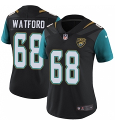 Women's Nike Jacksonville Jaguars #68 Earl Watford Black Alternate Vapor Untouchable Limited Player NFL Jersey
