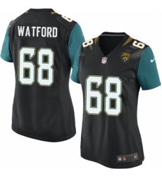 Women's Nike Jacksonville Jaguars #68 Earl Watford Game Black Alternate NFL Jersey