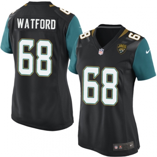 Women's Nike Jacksonville Jaguars #68 Earl Watford Game Black Alternate NFL Jersey Women's Nike Jacksonville Jaguars #68 Earl Watford Game Black Alternate NFL Jersey