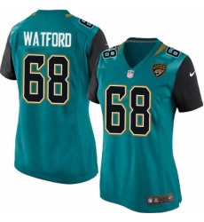 Women's Nike Jacksonville Jaguars #68 Earl Watford Game Teal Green Team Color NFL Jersey