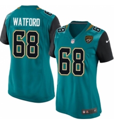 Women's Nike Jacksonville Jaguars #68 Earl Watford Game Teal Green Team Color NFL Jersey