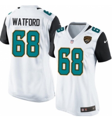 Women's Nike Jacksonville Jaguars #68 Earl Watford Game White NFL Jersey