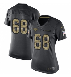 Women's Nike Jacksonville Jaguars #68 Earl Watford Limited Black 2016 Salute to Service NFL Jersey