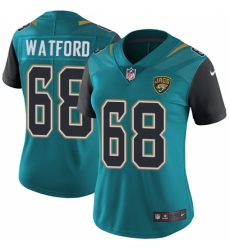 Women's Nike Jacksonville Jaguars #68 Earl Watford Teal Green Team Color Vapor Untouchable Limited Player NFL Jersey
