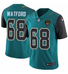Youth Nike Jacksonville Jaguars #68 Earl Watford Teal Green Team Color Vapor Untouchable Limited Player NFL Jersey