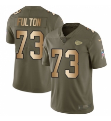 Men's Nike Kansas City Chiefs #73 Zach Fulton Limited Olive/Gold 2017 Salute to Service NFL Jersey