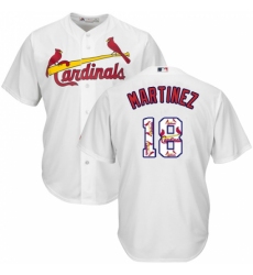 Men's Majestic St. Louis Cardinals #18 Carlos Martinez Authentic White Team Logo Fashion Cool Base MLB Jersey