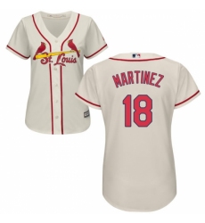 Women's Majestic St. Louis Cardinals #18 Carlos Martinez Authentic Cream Alternate Cool Base MLB Jersey
