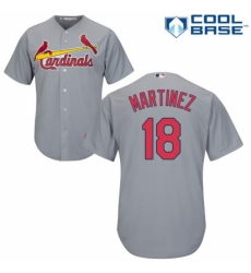 Youth Majestic St. Louis Cardinals #18 Carlos Martinez Authentic Grey Road Cool Base MLB Jersey