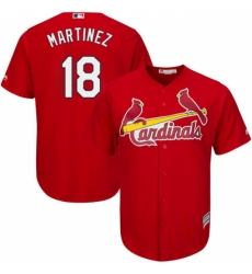 Youth Majestic St. Louis Cardinals #18 Carlos Martinez Authentic Red Alternate Cool Base MLB Jersey