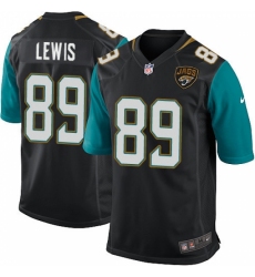 Men's Nike Jacksonville Jaguars #89 Marcedes Lewis Game Black Alternate NFL Jersey
