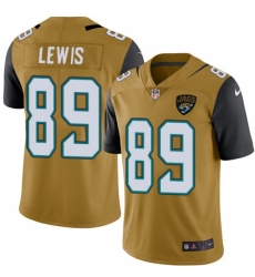 Men's Nike Jacksonville Jaguars #89 Marcedes Lewis Limited Gold Rush Vapor Untouchable NFL Jersey