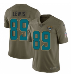 Youth Nike Jacksonville Jaguars #89 Marcedes Lewis Limited Olive 2017 Salute to Service NFL Jersey